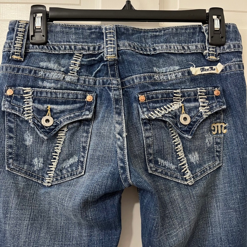 Y2K Miss Me Glendora Bootcut Jeans 27 Distressed Western Embroidered Cowgirl